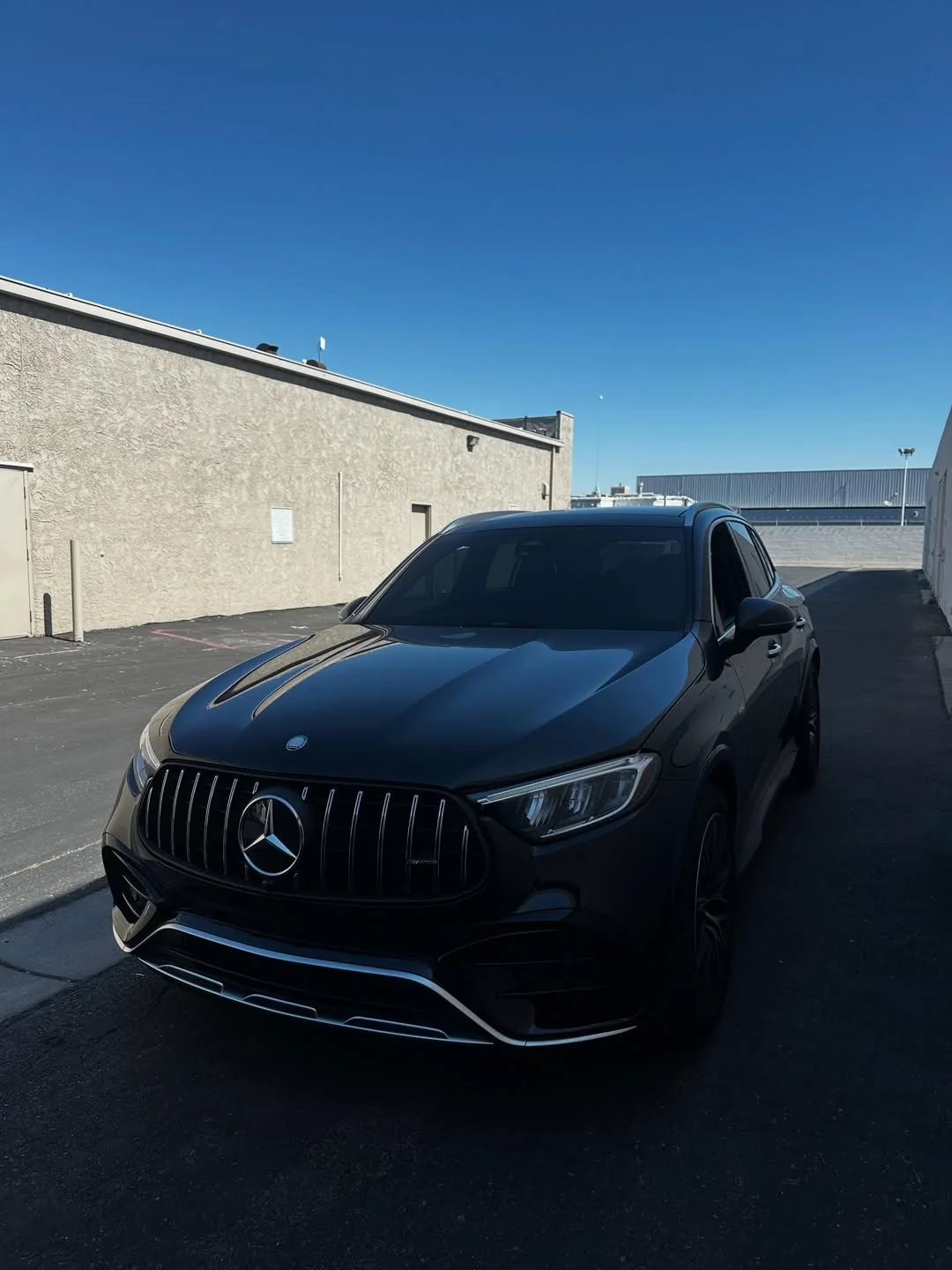 Black luxury crossover after glass service