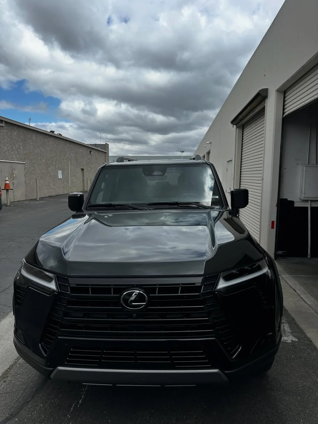 Black luxury SUV after windshield service